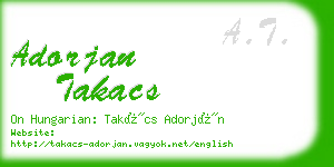 adorjan takacs business card